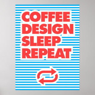 Poster Repetição do Design de café,