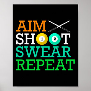 Poster Repetição do Sweot do Piscina Billiards Aim Shoot