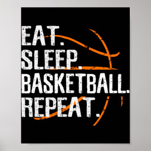 Poster Repetição no Basquete De Sono - Presente Para Basq