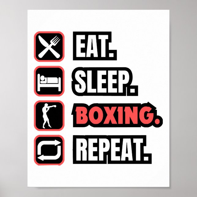Poster Repetir Boxing de Repouso (Frente)