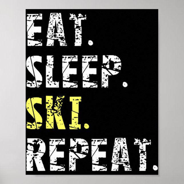 Poster Repetir Esqui De Dormir - Presente De Esqui Divert (Frente)