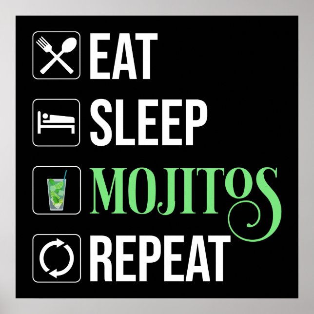 Poster Repetir Mojitos de Sono (Frente)