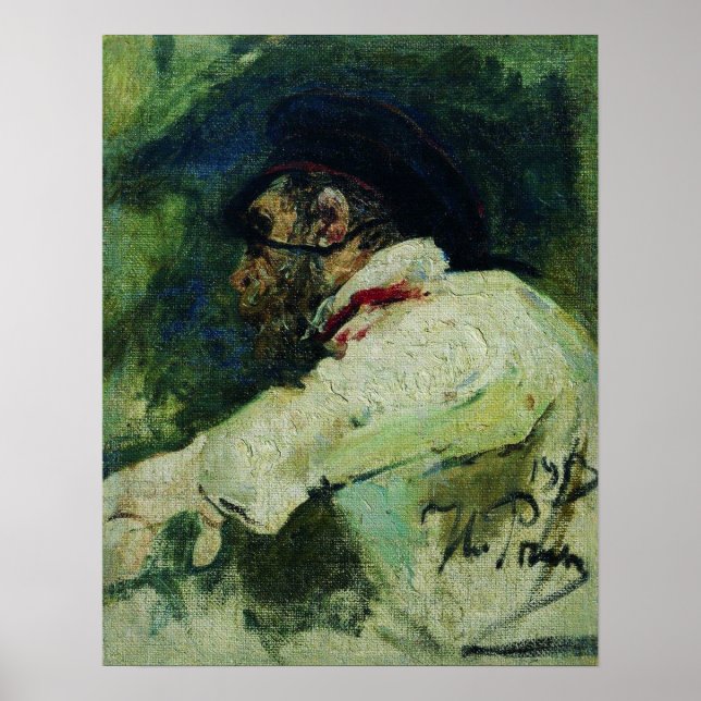 Poster Repin - Homem de Casaco Branco 1913 (Frente)