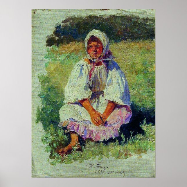 Poster Repin - Peasant Girl 1880 (Frente)