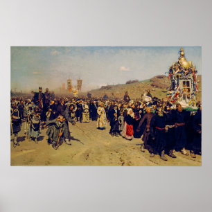 Poster Repin - Religious Procession In Kursk Province