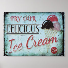 Poster Réplica de Ângulo de Sinal de sorvete