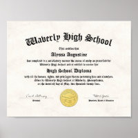 Réplica do Diploma do Segundo grau Honrado