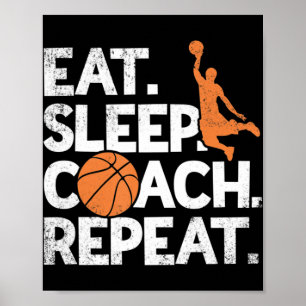 Poster Repórter de treinador de basquete assistente para