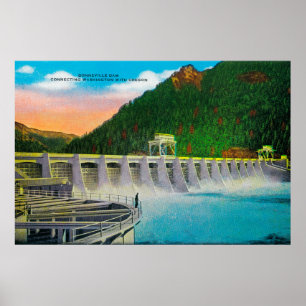 Poster Represa de Bonneville no Rio Columbia
