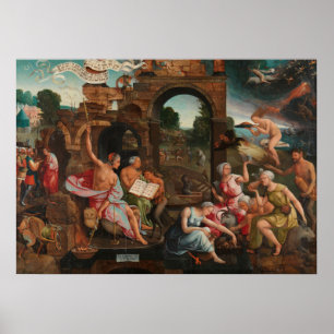 Poster Representação antiga de bruxas