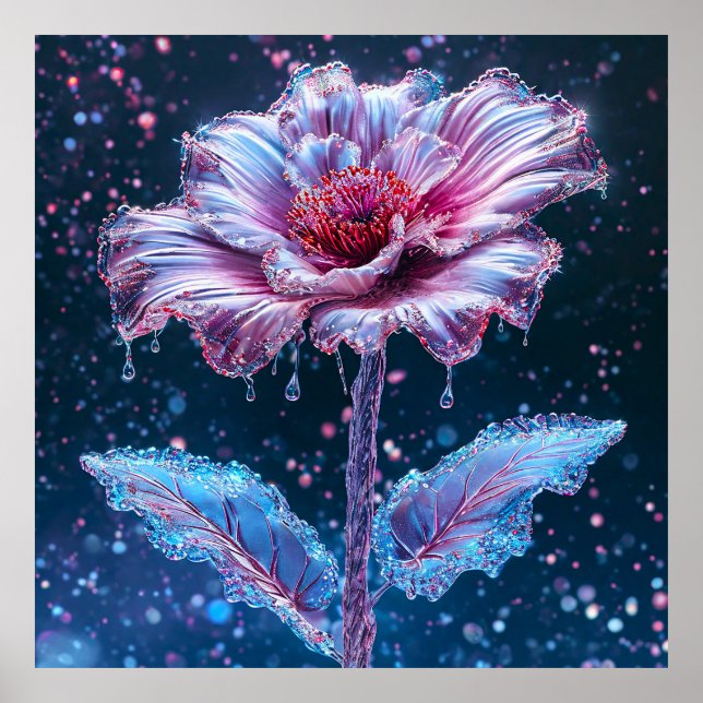 Poster Representação artística de uma flor (Frente)