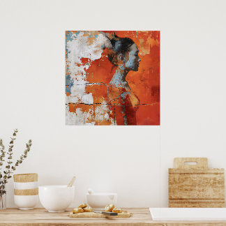 Poster Representação artística mostrando uma mulher em pe