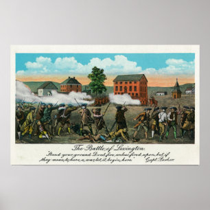 Póster Representação da batalha de Lexington