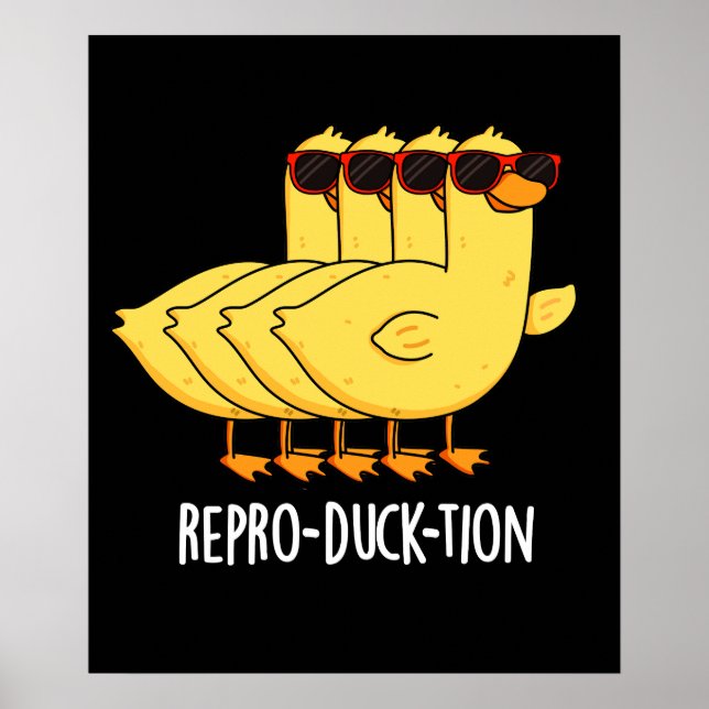 Poster Repro-duck Engraçado Pum Animal Pun Dark BG (Frente)