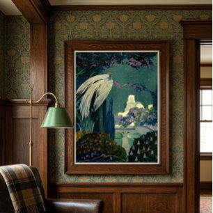 Poster Reprodução de Paisagem Fantasia Art Déco Vintage d