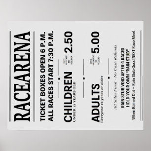 Póster Reprodução justa 5 do sinal do bilhete de Danbur