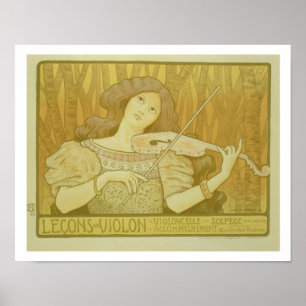 Póster Reprodução violino Lesso de uma propaganda de