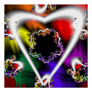 Póster Reproduzir Arte Fractal Arco-Íris