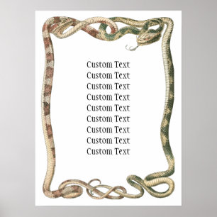 Póster Répteis Antigos, Serpentes ou Víboras Entrelaçadas