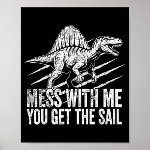 Poster Réptil pré-histórico engraçado espinossauro dinoss