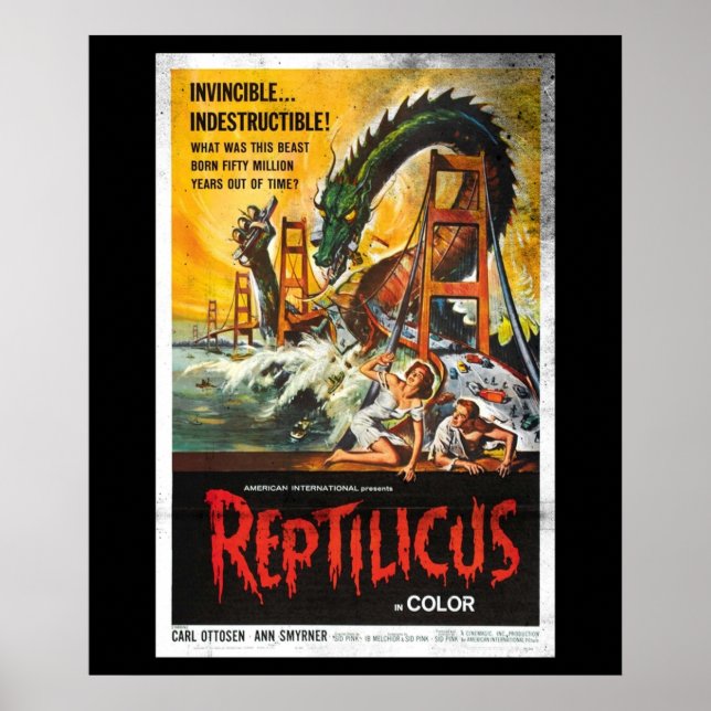 Poster Reptilicus Monster Vintage Movie (Frente)