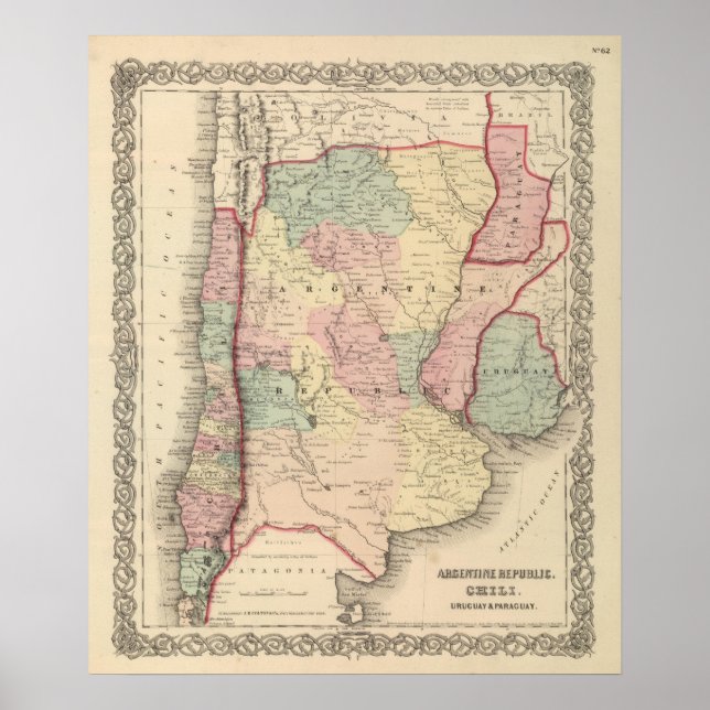 Poster República Argentina, Chile, Uruguai e Paraguai (Frente)