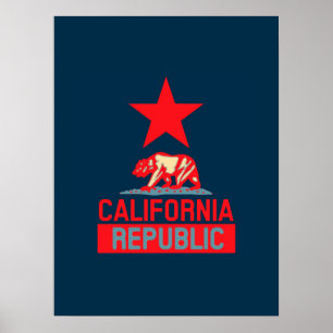 Póster República da Califórnia no Estilo de Esperança 