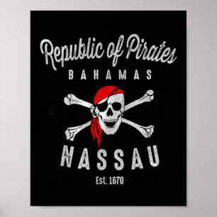 Poster República de Piratas Nau Bahamas Verão