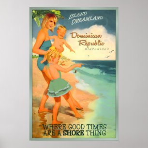 Poster República Dominicana Hispaniola Caribe Família