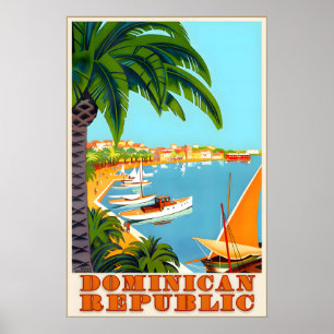 Poster República Dominicana Hispaniola Mar do Caribe Viag