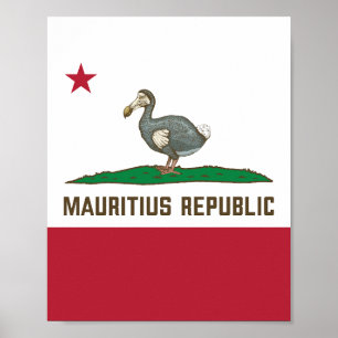 Poster República Maurícia, Califórnia, Bandeira Dodo