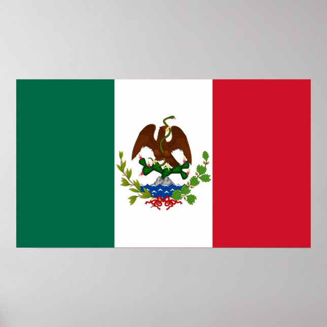 Poster República Mexicana Flag 1835, Mexicanos Latino (Frente)