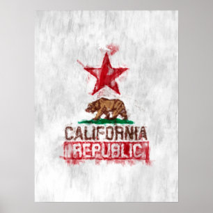Poster República Painterly de Califórnia