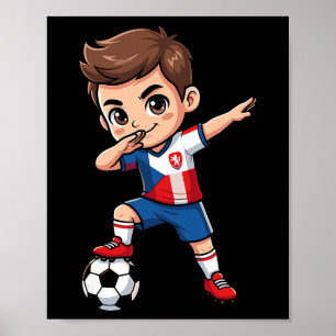Poster República Tcheca Dab Kid Meta Cartoon Bandeira da