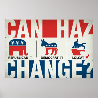 Póster Republicano, Democrata, LolCat