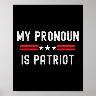 Poster Republicano Engraçado Meu Pronome É Conservador Pa