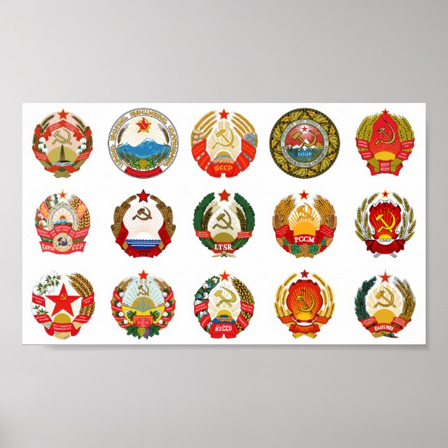 Poster Repúblicas da União Soviética (Frente)