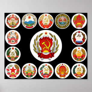 Poster Repúblicas da União Soviética - contexto de mud