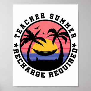 Poster Requ de Recarga de Verão do Professor de Camisa do