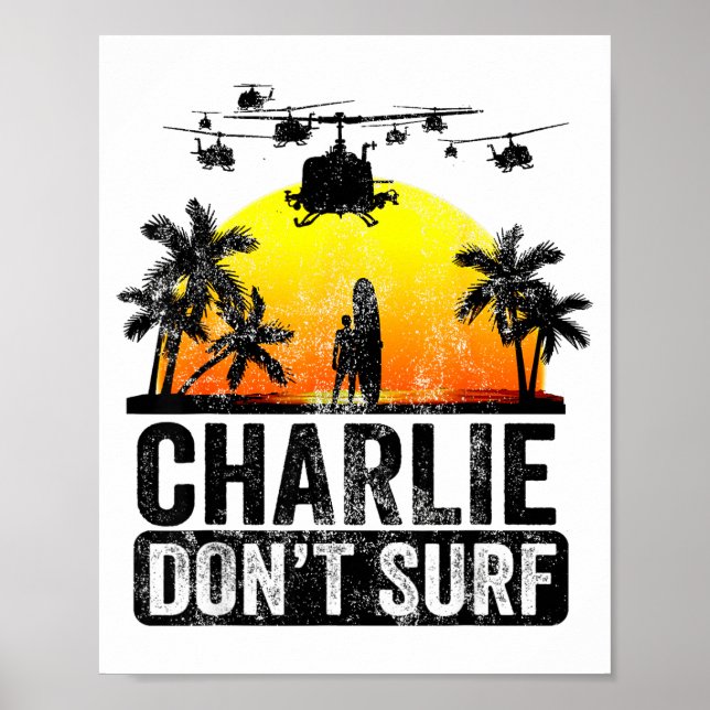 Poster Rertro Vintage Charlie Dont Surf  (Frente)