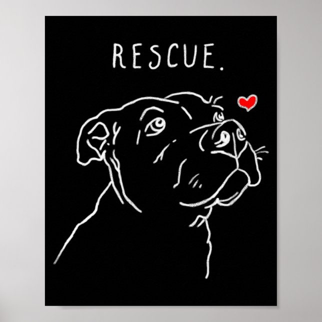 Poster Rescue Dog Tbull Drawing Rescue Mom Adopt Dont _1  (Frente)