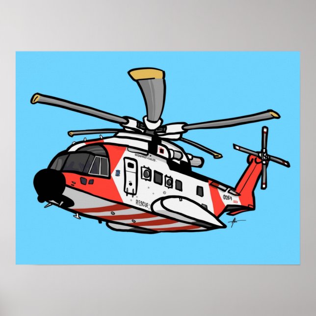 Poster Rescue Helicopter (Frente)