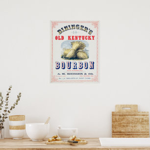 Poster Reserva de 1849 do velho Kentucky Bourbon de Binin