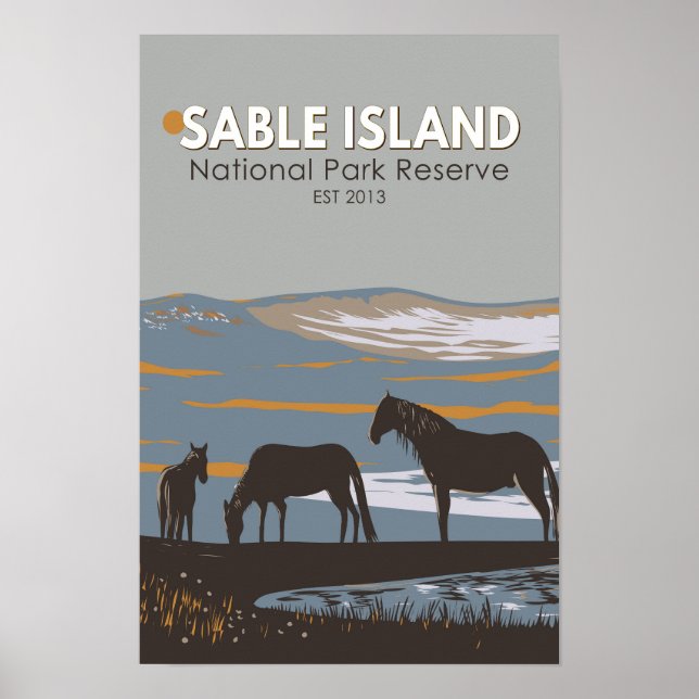 Poster Reserva Nacional do Parque da Ilha de Sable Canadá (Frente)