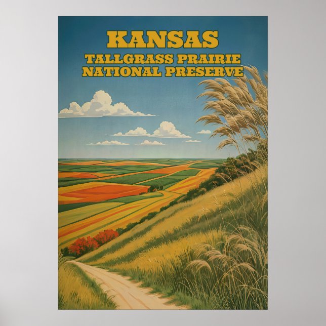 Poster Reserva Nacional V03 de Kansas Tallgramínea Prairi (Frente)