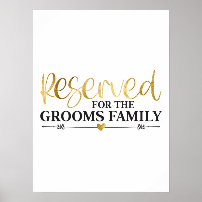 Poster Reservado Para O Casamento Dourado Da Família De A (Frente)