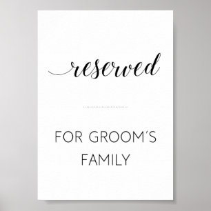 Poster Reservado para Sinal de Casamento Familiar de Alun