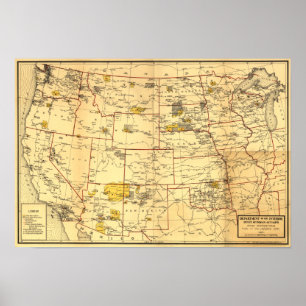 Poster Reservas indígenas a oeste do Mississippi