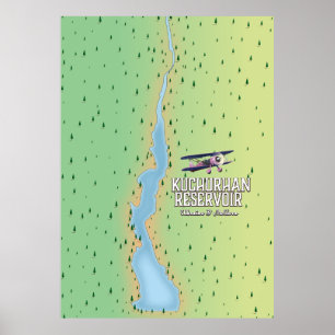 Poster Reservatório de Kuchurhan Ucrânia & Moldávia Mapa