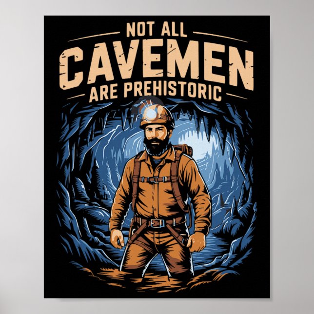 Poster Resgate engraçado de escalada em caverna  (Frente)